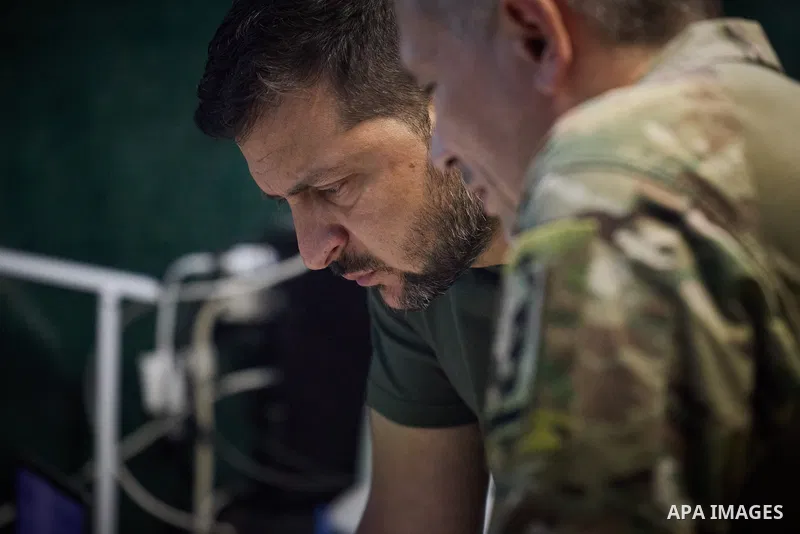 Ukraine's President Volodymyr Zelensky, during the working to Donetsk region on August 14, 2023. Photo by PRESIDENT OF UKRAINE\ apaimages