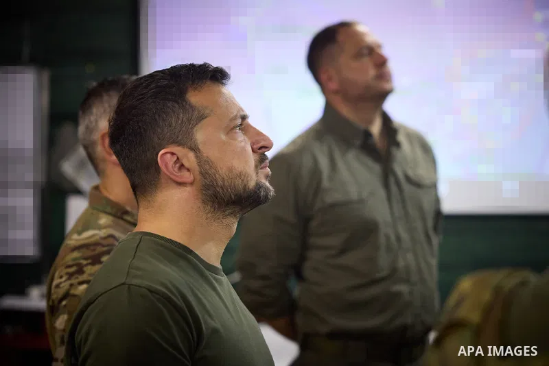 Ukraine's President Volodymyr Zelensky, during the working to Donetsk region on August 14, 2023. Photo by PRESIDENT OF UKRAINE\ apaimages