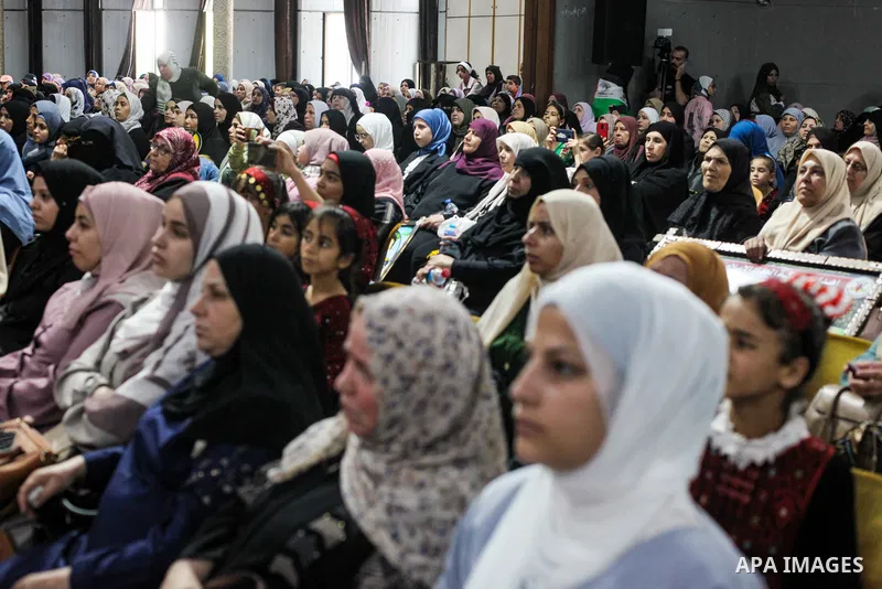 Palestinians attend a festival to honor mothers of Palestinians who were killed during the conflict between Islamic Jihad movement and Israel in May, in Gaza city on July 3, 2023. Photo by Omar Ashtawy\ apaimages