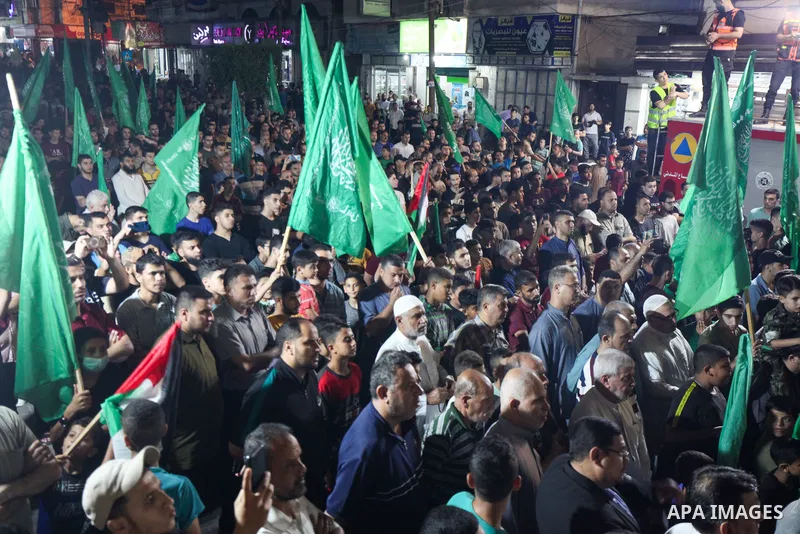 Supporters of Palestinians Hamas movement take part in a demonstration in Gaza city on July 3, 2023, protesting an Israeli military operation in the West Bank city of Jenin. Israel has stepped up operations in the northe...