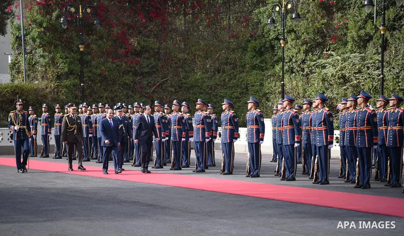 Egyptian President Abdel Fattah El-Sisi meets with President of the Republic of Cyprus, Nicos Christodoulides, in Cairo on April 5, 2023. Photo by Egyptian President Office