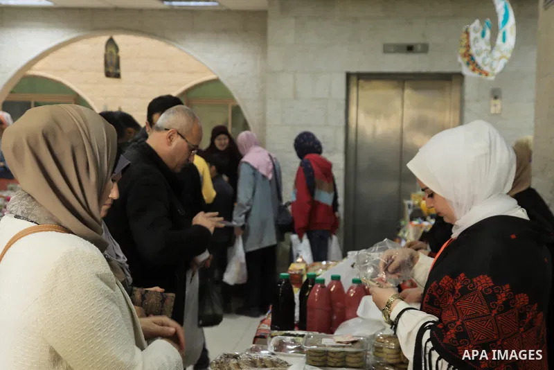 Palestinians participate in the charity dish exhibition during the holy fasting month of Ramadan, in Gaza city on April 10, 2023. Muslims around the world celebrate the holy month of Ramadan by praying during the night t...