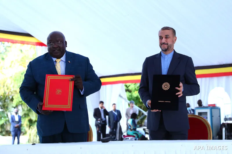 Iranian President Ebrahim Raisi attends the High-ranking delegations of Iran and Uganda meet in Uganda on July 12, 2023. Photo by Iranian Presidency Office/APAimages