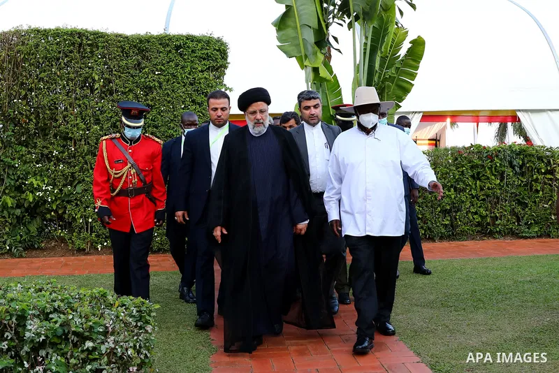 Iranian President Ebrahim Raisi attends the High-ranking delegations of Iran and Uganda meet in Uganda on July 12, 2023. Photo by Iranian Presidency Office/APAimages