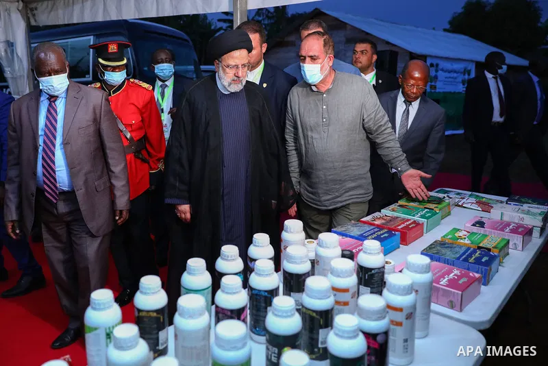 Iranian President Ebrahim Raisi visiting Iran and Uganda agricultural technologies park in Uganda on July 12, 2023. Photo by Iranian Presidency Office/APAimages