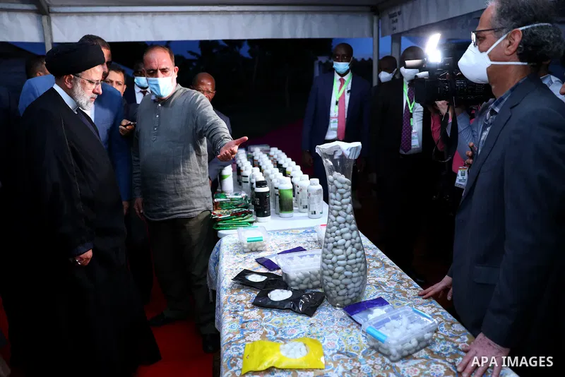 Iranian President Ebrahim Raisi visiting Iran and Uganda agricultural technologies park in Uganda on July 12, 2023. Photo by Iranian Presidency Office/APAimages