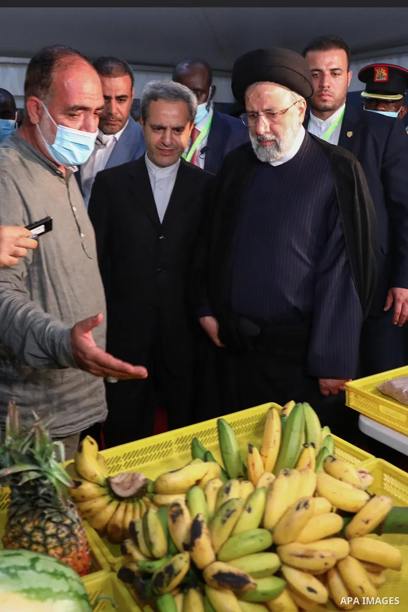 Iranian President Ebrahim Raisi visiting Iran and Uganda agricultural technologies park in Uganda on July 12, 2023. Photo by Iranian Presidency Office/APAimages