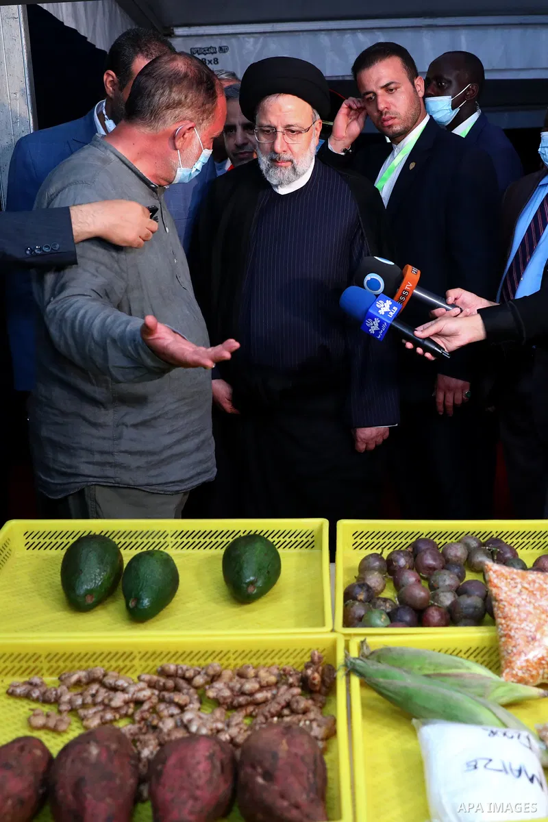 Iranian President Ebrahim Raisi visiting Iran and Uganda agricultural technologies park in Uganda on July 12, 2023. Photo by Iranian Presidency Office/APAimages