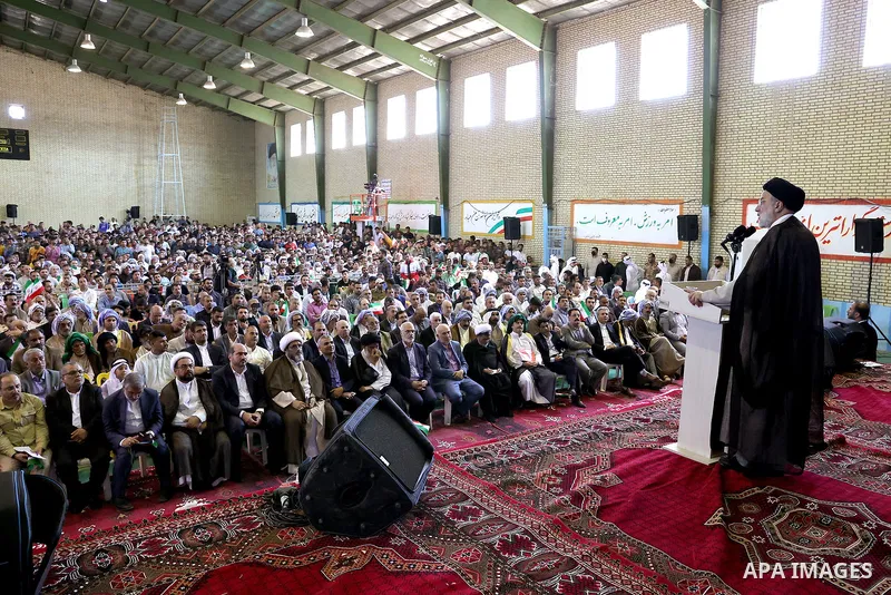 Iranian President Ebrahim Raisi gathering of Shadegan people on May 1, 2023. Photo by Iranian Presidency Office