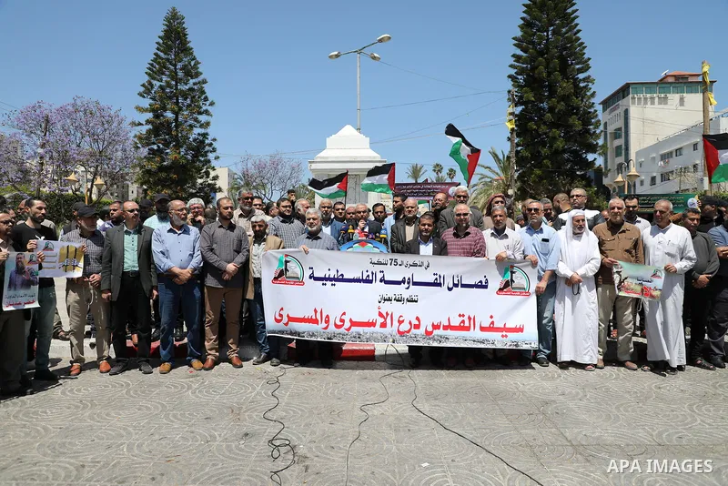 Palestinian factions take part in a rally marking the 75th anniversary of the "Nakba" or "catastrophe", in Gaza city, on May 06, 2023. Each year Palestinians commemorate the "Nakba" on May 15, the official date of Israel...