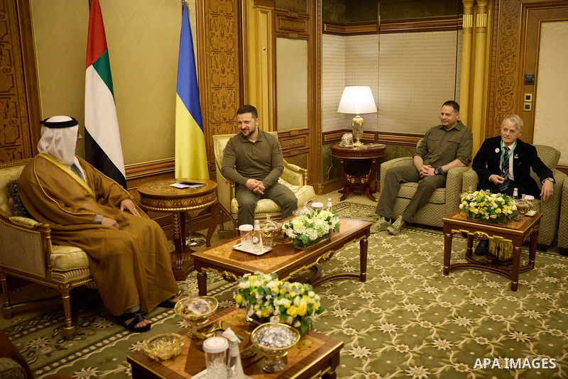 Ukrainian President Volodymyr Zelenskyy at the 32nd Arab League Summit in Jeddah on May 19, 2023. Photo by PRESIDENT OF UKRAINE\ apaimages