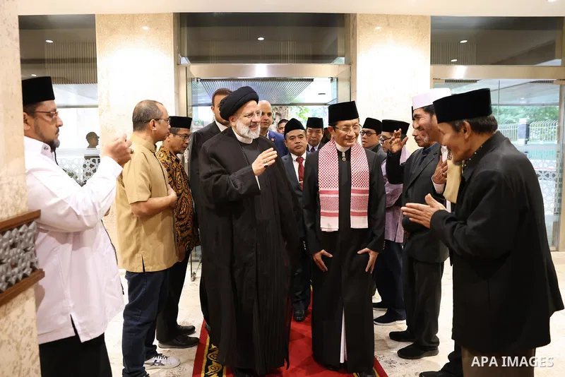 Iranian President Ebrahim Raisi meets with the directors of Islamic cultural institutions in Jakarta, Indonesia on May 23, 2023. Photo by Iranian Presidency Office\ apaimages