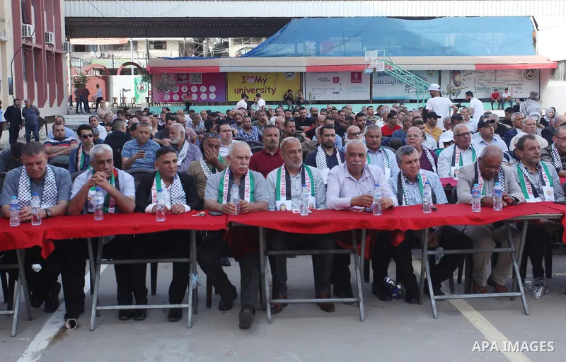 Palestinians take part in the national festival mark the 75th anniversary of Nakba, or the "catastrophe", in Gaza city on June 03, 2023. "Nakba," which is the Arabic word for "catastrophe," refers to Palestinian's expuls...