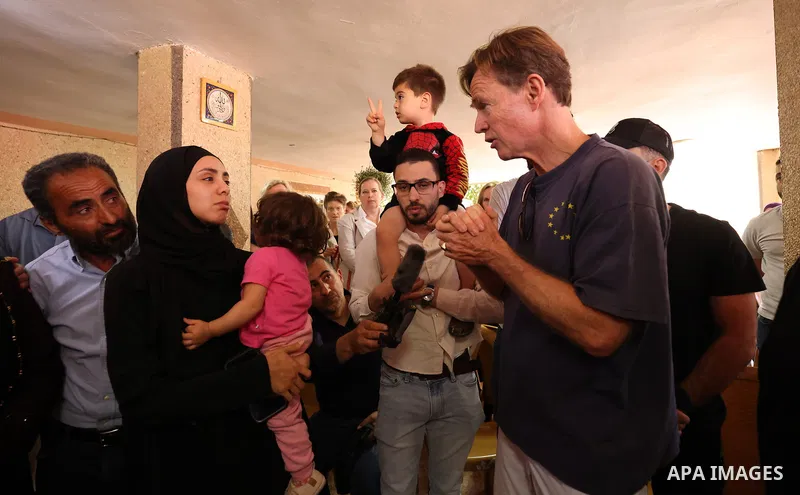 June 23, 2023, TURMUS AYA, WEST BANK: Turmus Aya (-), 23/06/2023.- European Union Representative in West Bank and Gaza Sven Kuehn von Burgsdorff visits the family of Omar Qutin a Palestinian who was killed during clashes...