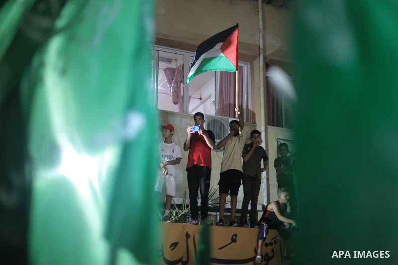 Supporters of Palestinians Hamas movement take part in a demonstration in Gaza city on July 3, 2023, protesting an Israeli military operation in the West Bank city of Jenin. Israel has stepped up operations in the northe...