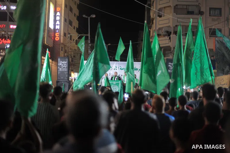 Supporters of Palestinians Hamas movement take part in a demonstration in Gaza city on July 3, 2023, protesting an Israeli military operation in the West Bank city of Jenin. Israel has stepped up operations in the northe...