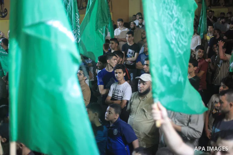 Supporters of Palestinians Hamas movement take part in a demonstration in Gaza city on July 3, 2023, protesting an Israeli military operation in the West Bank city of Jenin. Israel has stepped up operations in the northe...