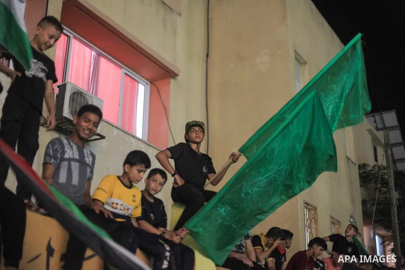 Supporters of Palestinians Hamas movement take part in a demonstration in Gaza city on July 3, 2023, protesting an Israeli military operation in the West Bank city of Jenin. Israel has stepped up operations in the northe...
