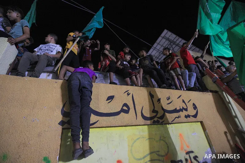 Supporters of Palestinians Hamas movement take part in a demonstration in Gaza city on July 3, 2023, protesting an Israeli military operation in the West Bank city of Jenin. Israel has stepped up operations in the northe...