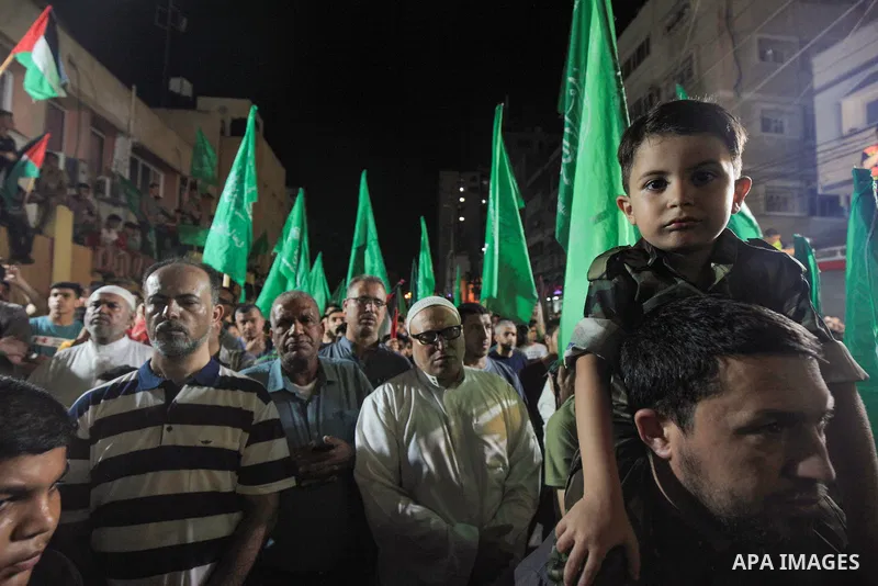 Supporters of Palestinians Hamas movement take part in a demonstration in Gaza city on July 3, 2023, protesting an Israeli military operation in the West Bank city of Jenin. Israel has stepped up operations in the northe...