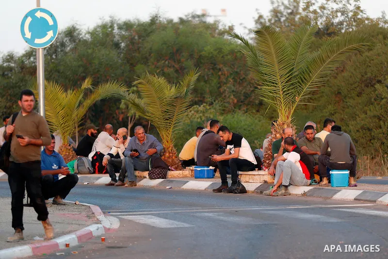 July 5, 2023, Jalameh, Israel: Jalameh (Israel), 05/07/2023.- Palestinian workers wait at Jalameh crossing near the West Bank city of Jenin, on their way to work in Israel, 05 July 2023. The Israeli army announced the wi...