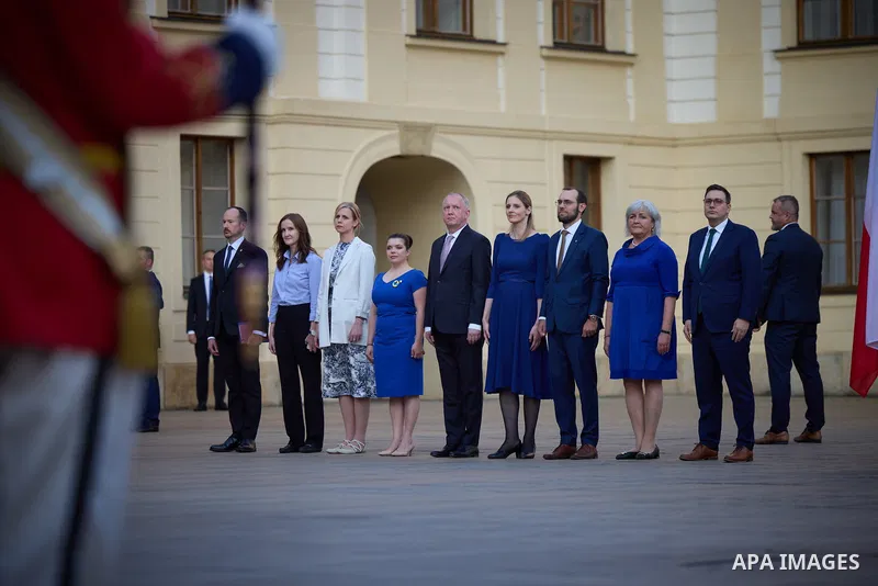 Ukrainian President Volodymyr Zelensky visits the Czech Republic on July 6, 2023. Photo by PRESIDENT OF UKRAINE\ apaimages