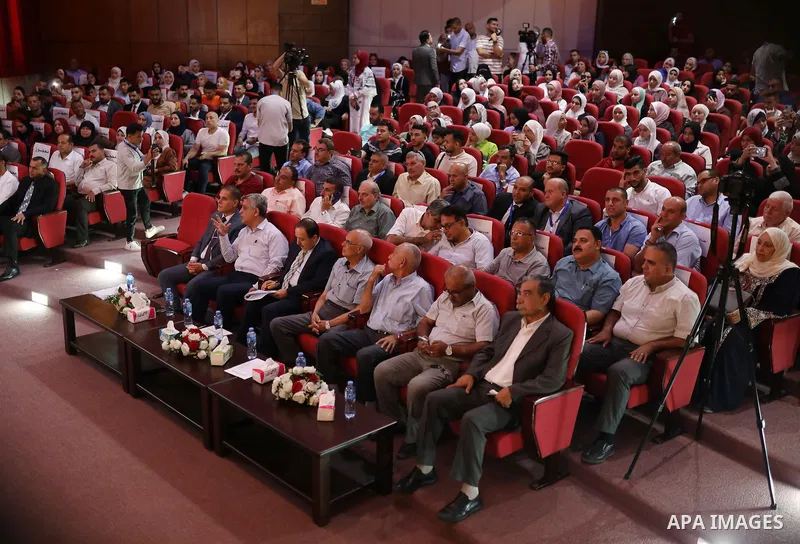 Palestinians attend the Festival for the short films in Gaza City on August 06, 2023. Photo by Bashar Taleb\ apaimages