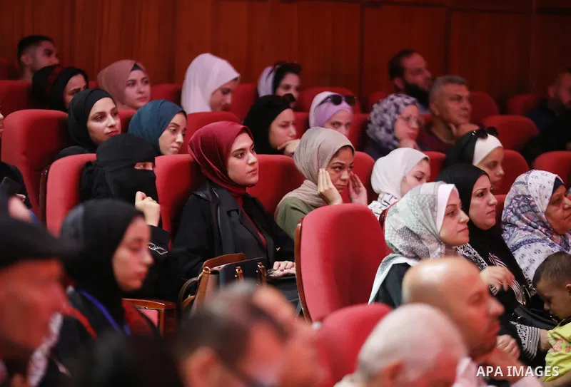 Palestinians attend the Festival for the short films in Gaza City on August 06, 2023. Photo by Bashar Taleb\ apaimages