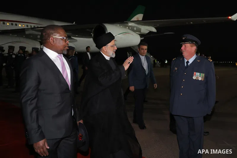 Iranian President Ebrahim Raisi arrivals in Pretoria on August 24, 2023. Photo by Iranian Presidency Office