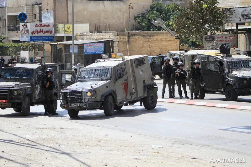 Israeli forces clash with Palestinians following the funeral of 19-year-old Labib Damidi, who was shot in an overnight attack in the village of Huwara village, in nablus city, West Bank, on October 6, 2023. The Palestini...