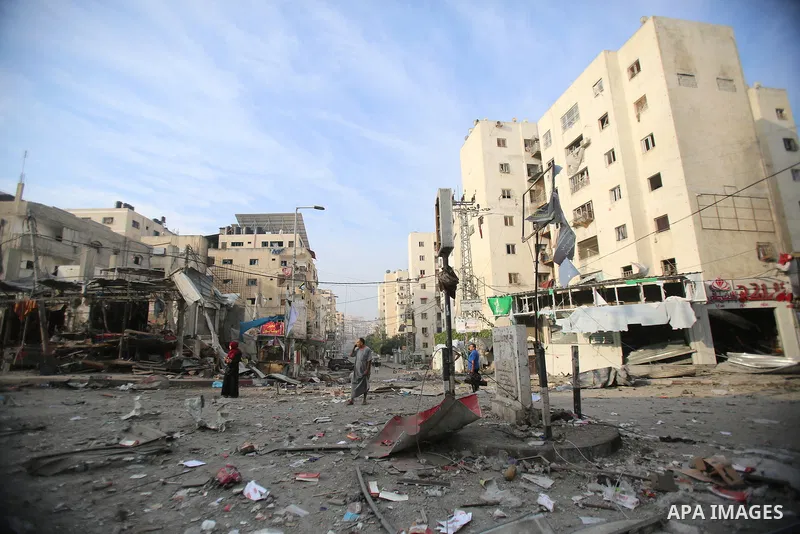 Palestinian families evacuates to safer areas following overnight Israeli shelling in Gaza city on October 11, 2023. Israel pounded Hamas targets in Gaza on October 11and said the bodies of 1,500 Islamist militants were...