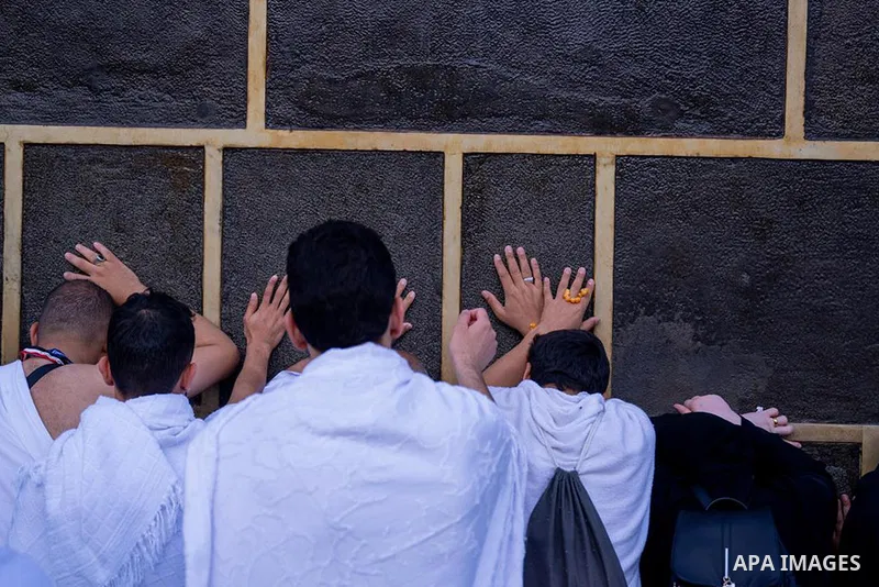 Muslim worshippers and pilgrims gather around the Kaaba, Islam's holiest shrine, at the Grand Mosque in the holy city of Mecca on June 26, 2023, as they arrive for the annual Hajj pilgrimage. Photo by Saudi Press Agency/...