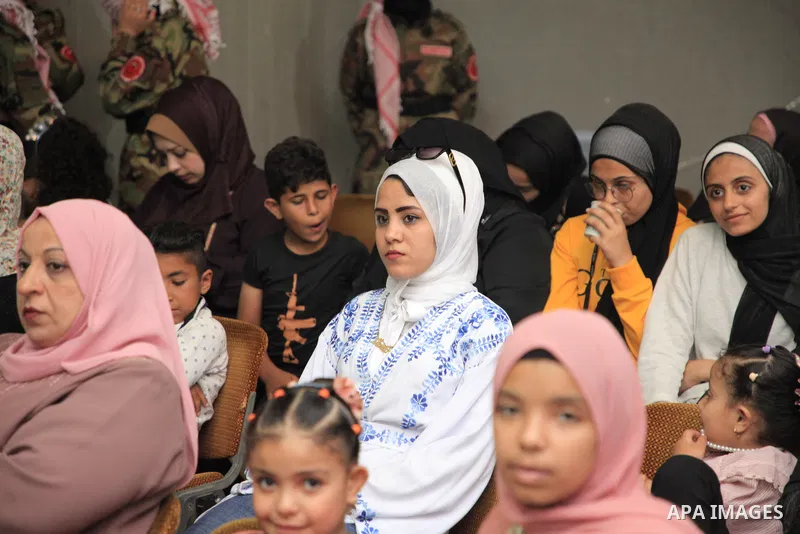 Palestinians attend the National Day of the Martyrs of the Democratic Front for the Liberation of Palestine, in Gaza City on June 6, 2023. On 6/4, is the "National Day of the Martyrs of the Democratic Front. Photo by Oma...