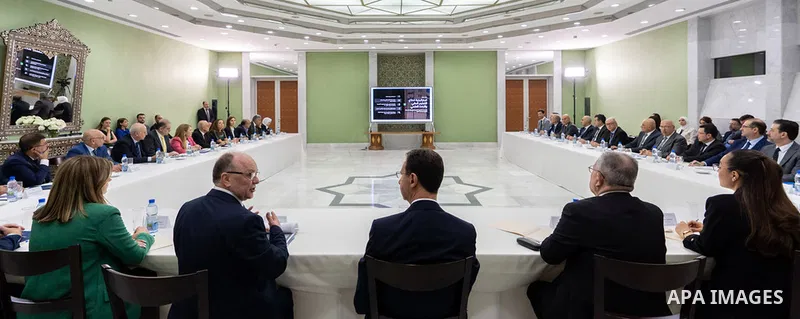 Syrian President Bashar al-Assad chairs a meeting of the Higher Education Council in Damascus, on June 21, 2023. Photo by Syrian Presidency\ apaimages