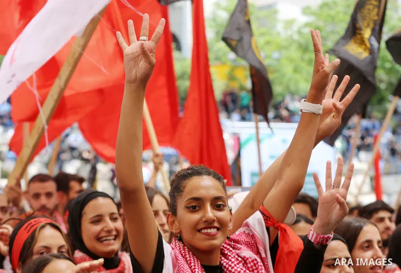 Palestinian students attend a debate ahead of student council elections at Birzeit University on the outskirts of Ramallah in the West Bank, on May 23, 2022. Photo by Ahmad Arouri \ apaimages
