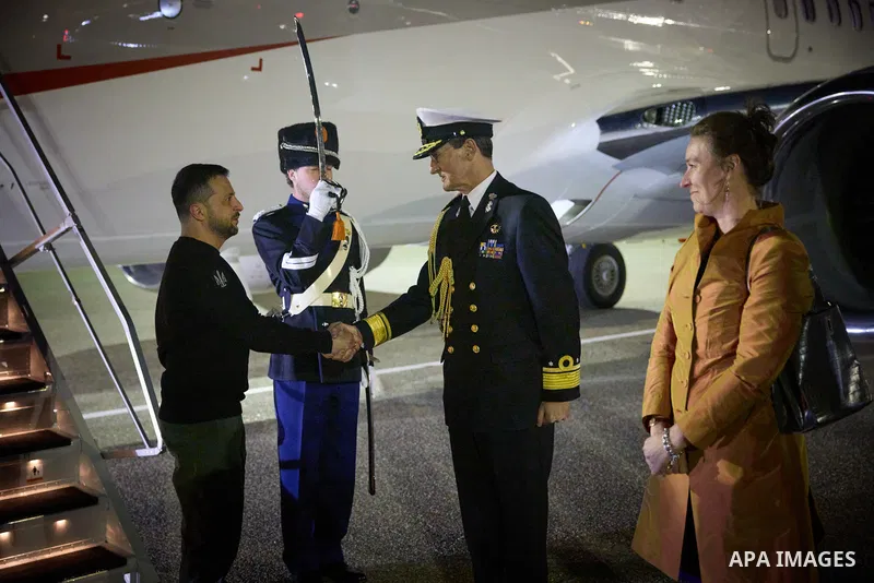 Ukrainian President Volodymyr Zelensky visits the Kingdom of the Netherlands on May 05, 2023 . Photo by PRESIDENT OF UKRAINE\ apaimages