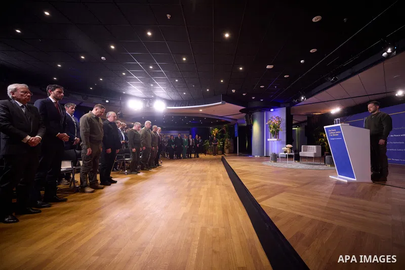 Ukrainian President Volodymyr Zelensky visits the Kingdom of the Netherlands on May 05, 2023 . Photo by PRESIDENT OF UKRAINE\ apaimages