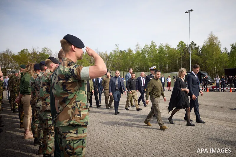 Ukrainian President Volodymyr Zelensky visits the Kingdom of the Netherlands on May 05, 2023 . Photo by PRESIDENT OF UKRAINE\ apaimages