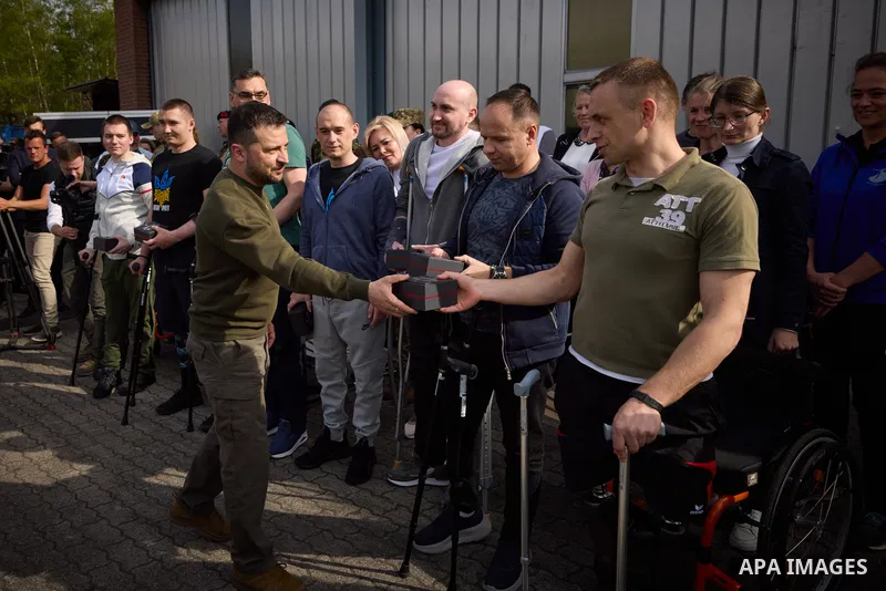 Ukrainian President Volodymyr Zelensky visits the Kingdom of the Netherlands on May 05, 2023 . Photo by PRESIDENT OF UKRAINE\ apaimages