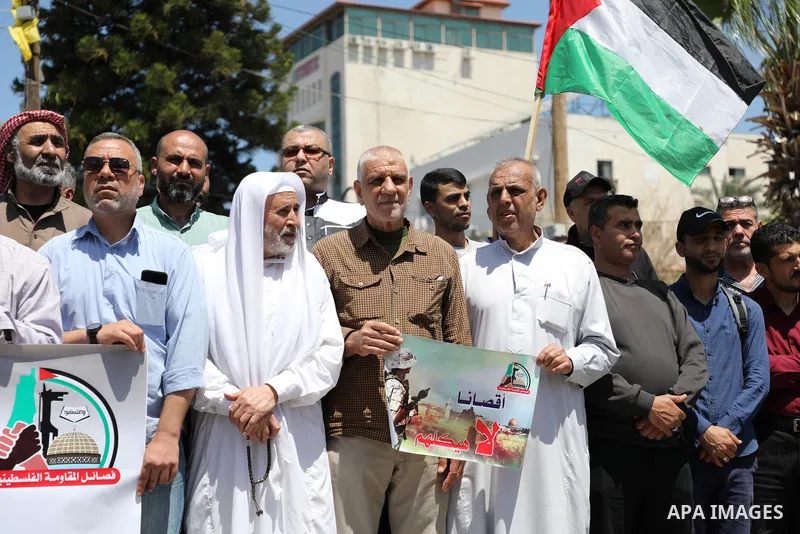 Palestinian factions take part in a rally marking the 75th anniversary of the "Nakba" or "catastrophe", in Gaza city, on May 06, 2023. Each year Palestinians commemorate the "Nakba" on May 15, the official date of Israel...