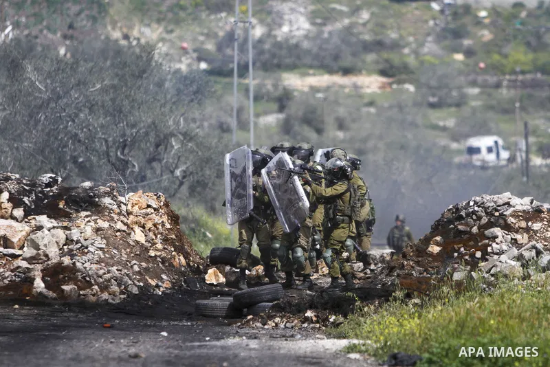 Clashes between Palestinian demonstrators and Israeli forces, following a protest against the expropriation of Palestinian land by Israel, in the West Bank village of Kfar Qaddum near the Jewish settlement of Kedumim on...