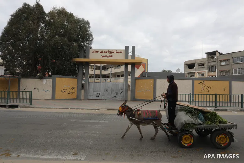 A general strike in protest against the Israeli massacre in Nablus, in Khan Younis in southern Gaza city on February 23, 2023. The Palestinian territories observe today a general strike in protest against the Israeli arm...