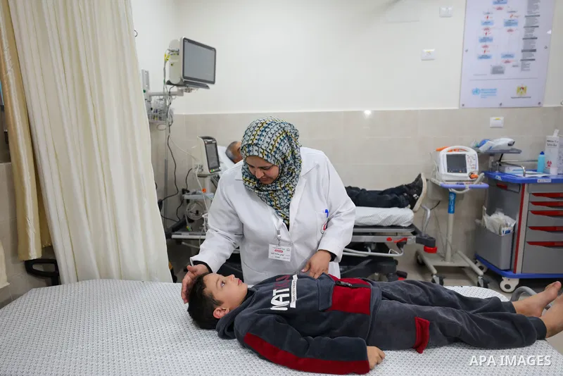 Director of the World Health Organization in Palestine, Mr. Rick Peppercorn, participates in the inauguration of the Nuseirat Urgent Care Center, in Nuseirat in the center of the Gaza Strip on February 14, 2023. Photo by...