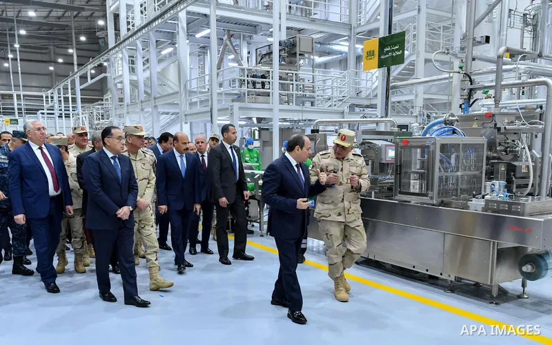 Egyptian President Abdel Fattah El-Sisi attends the inauguration of the second phase of the Food Industries Complex, in Sadat City, in the Menoufia Governorate, Egypt on February 9, 2023. Photo by Egyptian President Offi...