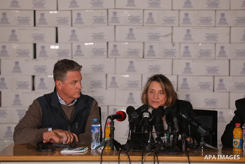 Lynn Hastings, Humanitarian Coordinator for the occupied Palestinian territory speaks during a press conference on the occasion of formal launch of the 2023 Humanitarian Response Plan (HRP) for the Palestinian territory,...