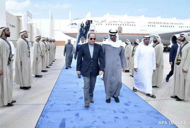 President Abdel Fattah El-Sisi Sabah arrives in the United Arab Emirates to participate in the Abu Dhabi Summit in Abu Dhabi, UAE, on January 18, 2023. Photo by Egyptian President Office