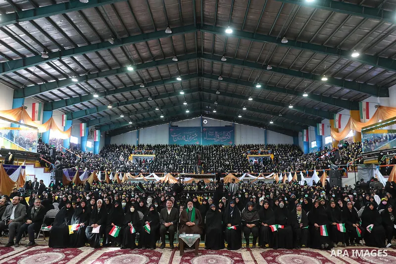 Iranian President Ebrahim Raisi attends Celebration of H.H. Fatima Zahra's (PBUH) birthday in Yazd, Iran on January 14, 2023. Photo by Iranian Presidency Office