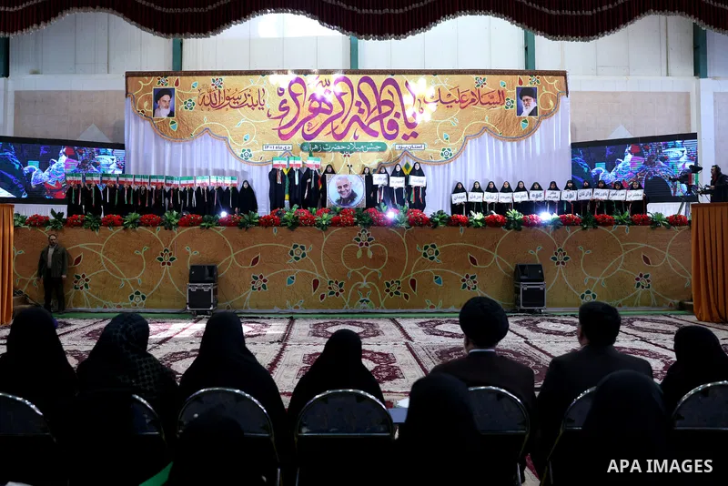 Iranian President Ebrahim Raisi attends Celebration of H.H. Fatima Zahra's (PBUH) birthday in Yazd, Iran on January 14, 2023. Photo by Iranian Presidency Office