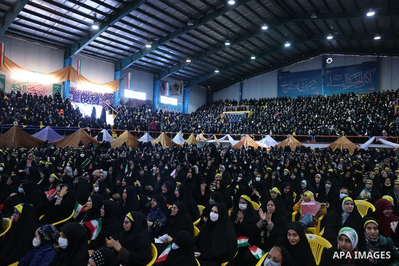 Iranian President Ebrahim Raisi attends Celebration of H.H. Fatima Zahra's (PBUH) birthday in Yazd, Iran on January 14, 2023. Photo by Iranian Presidency Office