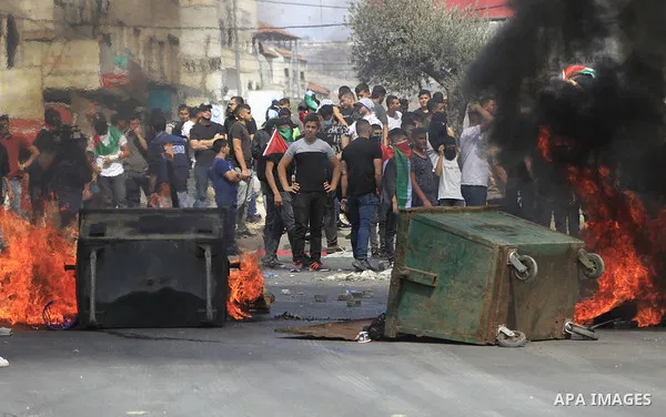 Israeli forces clash with Palestinians following the funeral of 19-year-old Labib Damidi, who was shot in an overnight attack in the village of Huwara village, in nablus city, West Bank, on October 6, 2023. The Palestini...
